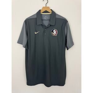 Nike Dri-FIT FSU Seminoles Polo Shirt Men’s Large Gray Gold Logo